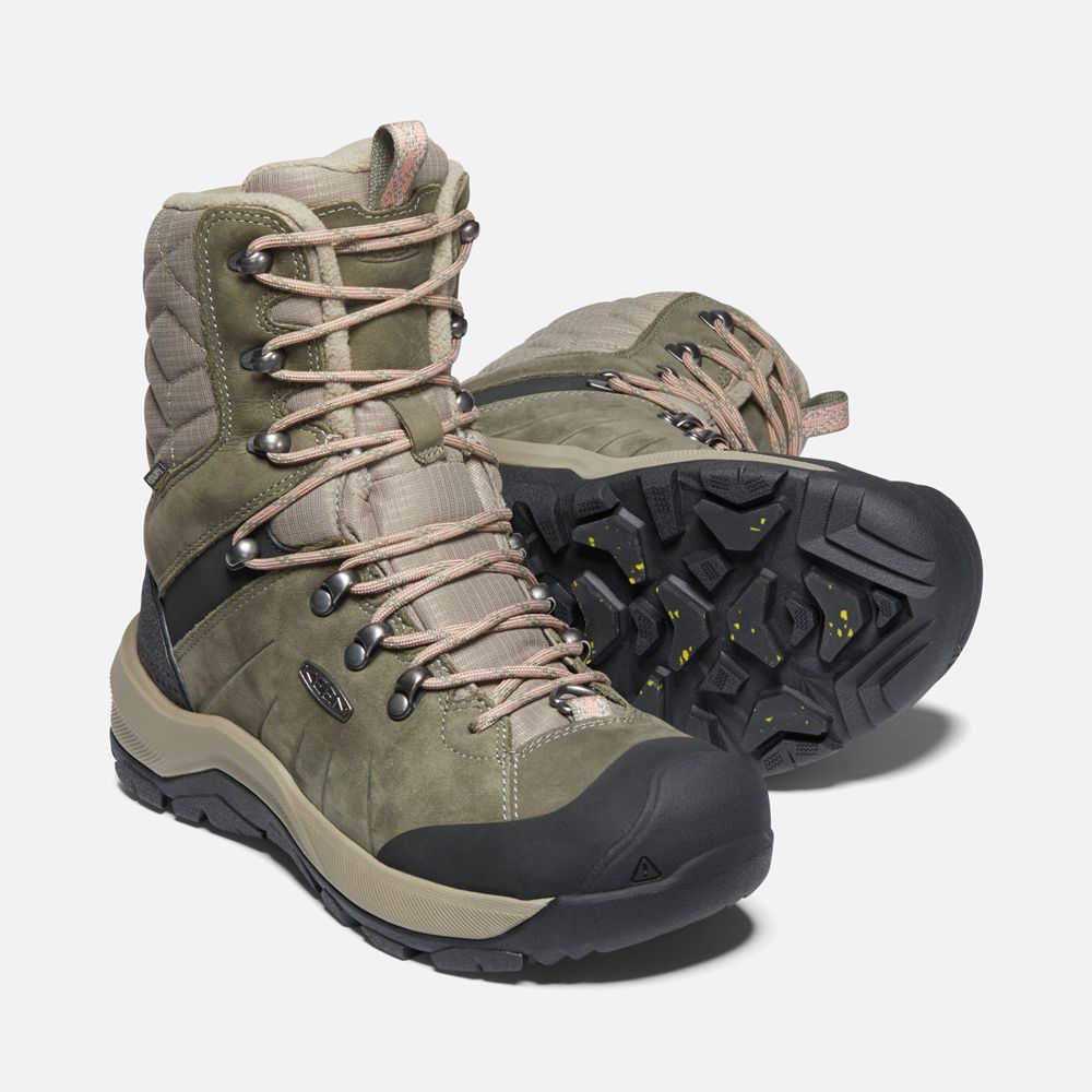 Bottes de Randonnée Keen Femme Vert Olive | Revel Iv Haute Polar | ZFRWB-8659